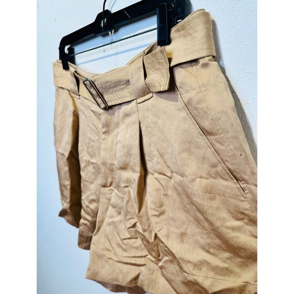 NWT A.L.C. Tan Tawny Brown Mid Rise Detachable Belt Grayson Shorts Size 6 - Picture 10 of 12